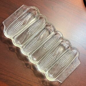 Miracle Maize Vintage Clear Glass Cornbread Mold